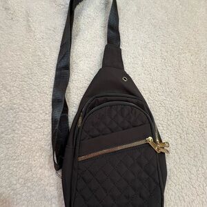 Black Quilted Sling Bag
